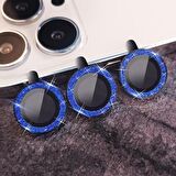 BİNANO IPHONE 12 PRO MAX DIAMOND MAVİ CAMERA KORUY