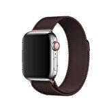 E2M Apple Watch Uyumlu 38-40mm KRD-01 Metal Hasır Kahvere 