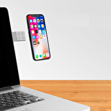 E2M STD-14 LAPTOP İÇİN METAL TELEFON TUTUCU GÜMÜŞ