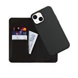 BİKAPAK LUXURY IPHONE 13 SİYAH CÜZDAN KILIF