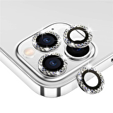 Binano Iphone 13 Pro/13 Pro Max Taşlı Silver Kamer