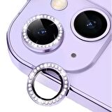 BİNANO IPHONE 14/14 PLUS TAŞLI MOR KAMERA KORUYUCU