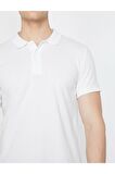 Erkek Beyaz Polo Yaka Kısa Kollu T-Shirt 9YAM11490LK