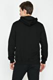 Erkek Siyah Kapüşonlu Sweatshirt 9KAM71593LK