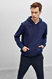 Erkek Siyah Kapüşonlu Sweatshirt 9KAM71593LK