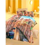 Komfort Home 3D Çift Kişilik Pamuk Saten Nevresim Takımı (Floransa)