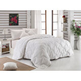 Komfort Home Tek Kişilik Çizgili Pamuk Saten Yorgan 155x215 CM