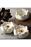 Dekorea Home Lotus Taş Tozu Mumluk – El Yapımı Aromaterapi Mum