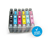 EPSON T0801-T0806 Kolay Dolan Kartuşlar (DOLU) Claria MÜREKKEPLİ - P50/ PX650/ PX660/ PX700/ PX720/ 