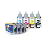 EPSON 1281-1284 UYUMLU Kolay Dolan Kartuş ORJİNAL EPSON Mürekkepli Set - BX305FW/ S22/ SX130/ SX230/