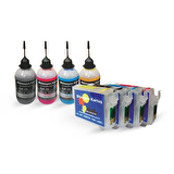 EPSON 1301-1304 UYUMLU Kolay Dolan Kartuş PİGMENT Mürekkepli Set - B42/ BX525/ BX535/ BX625/ BX630/ 