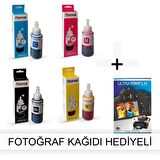 EPSON  EcoTank L320 için 1 Takım Photoink Mürekkep- Fotoğraf Kağıdı Hediyeli