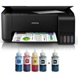 Epson Ecotank L3250 Wifi + Fotokopi + Tarayıcı Renkli Çok Fonksiyonlu Tanklı Yazıcı + 1 Siyah Mürekkep