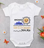 BK Kids İsimli Amcamı Çok Seviyorum Tasarımlı Bebek Body Zıbın - Model 1