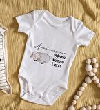 BK Kids İsimli Anneannesi'nin Uykucu Kuzusu Tasarımlı Bebek Body Zıbın - Model 1