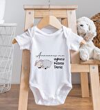 BK Kids İsimli Anneannesi'nin Uykucu Kuzusu Tasarımlı Bebek Body Zıbın - Model 1