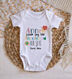 BK Kids İsimli Annem Çok Şeyi Bilir Tasarımlı Bebek Body Zıbın - Model 1