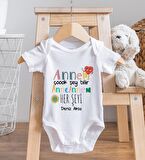 BK Kids İsimli Annem Çok Şeyi Bilir Tasarımlı Bebek Body Zıbın - Model 1