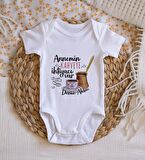 BK Kids İsimli Annemin Kahveye İhtiyacı Var Tasarımlı Bebek Body Zıbın - Model 1