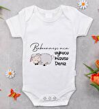 BK Kids İsimli Babaannesi'nin Uykucu Kuzusu Tasarımlı Bebek Body Zıbın - Model 1