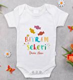 BK Kids İsimli Bayram Şekeri Tasarımlı Bebek Body Zıbın - Model 1