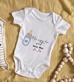 BK Kids İsimli Her Şeyin Başı Süt Tasarımlı Bebek Body Zıbın - Model 1