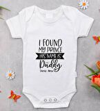 BK Kids İsimli His Name Is Daddy Tasarımlı Bebek Body Zıbın - Model 1