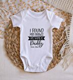 BK Kids İsimli His Name Is Daddy Tasarımlı Bebek Body Zıbın - Model 1