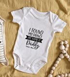 BK Kids İsimli His Name Is Daddy Tasarımlı Bebek Body Zıbın - Model 1