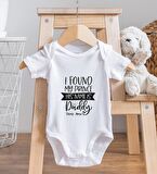 BK Kids İsimli His Name Is Daddy Tasarımlı Bebek Body Zıbın - Model 1