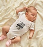 BK Kids İsimli His Name Is Daddy Tasarımlı Bebek Body Zıbın - Model 1