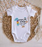 BK Kids İsimli İlk Babalar Günü Tasarımlı Bebek Body Zıbın - Model 4