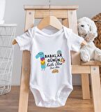 BK Kids İsimli İlk Babalar Günü Tasarımlı Bebek Body Zıbın - Model 4