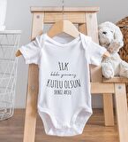 BK Kids İsimli İlk Babalar Günümüz Tasarımlı Bebek Body Zıbın - Model 1
