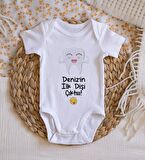 BK Kids İsimli İlk Diş Tasarımlı Bebek Body Zıbın - Model 1