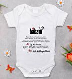 BK Kids İsimli İyi Ki Doğdun Canım Babam Tasarımlı Bebek Body Zıbın - Model 1