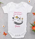 BK Kids İsimli Minik Kızın Seni Seviyor Tasarımlı Bebek Body Zıbın - Model 1