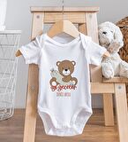 BK Kids İsimli Sevimli Ayı Tasarımlı Bebek Body Zıbın - Model 1