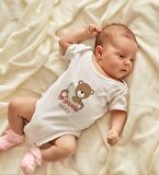 BK Kids İsimli Sevimli Ayı Tasarımlı Bebek Body Zıbın - Model 1