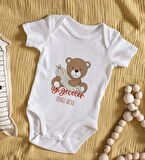 BK Kids İsimli Sevimli Ayı Tasarımlı Bebek Body Zıbın - Model 1
