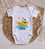 BK Kids İsimli Sevimli Kaptan Tasarımlı Bebek Body Zıbın - Model 1