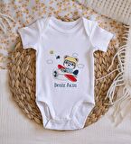 BK Kids İsimli Sevimli Pilot Tasarımlı Bebek Body Zıbın - Model 1