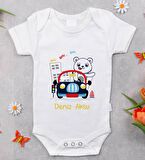 BK Kids İsimli Sevimli Sürücü Tasarımlı Bebek Body Zıbın - Model 1
