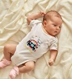 BK Kids İsimli Sevimli Sürücü Tasarımlı Bebek Body Zıbın - Model 1