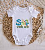 BK Kids İsimli Smile Tasarımlı Bebek Body Zıbın - Model 1