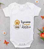 BK Kids İsimli Teyzesinin Minik Kuşu Tasarımlı Bebek Body Zıbın - Model 1
