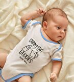 BK Kids Kişiye Özel Mavi Bebek Body Zıbın - Model 1