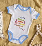 BK Kids Kişiye Özel Mavi Bebek Body Zıbın - Model 11