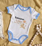 BK Kids Kişiye Özel Mavi Bebek Body Zıbın - Model 12