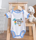 BK Kids Kişiye Özel Mavi Bebek Body Zıbın - Model 29